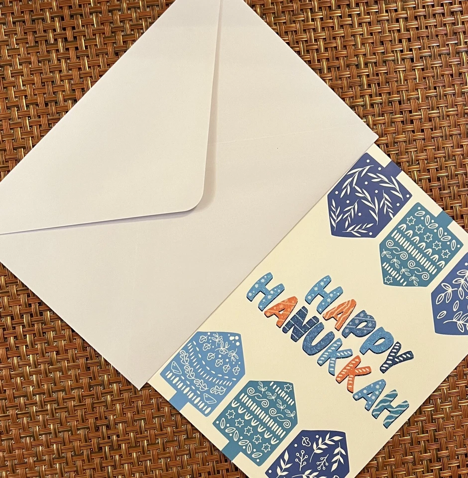 Happy Hanukkah Dreidels Greeting Card #4518 - Image 1 of 4