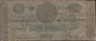 US / Virginia $1  19.4.1861 Circulated  Banknote - Image 1 of 2