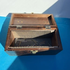 Vintage Industrial Print Shop Wood Box for Type Glass Slides Steel Proofs - Picture 1 of 15