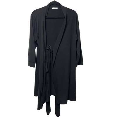 HOTOUCH Bata Clásica Negra Mujer Talla Mediana Bolsillos Laterales Cirugía Recuperación Foto 1 de 4