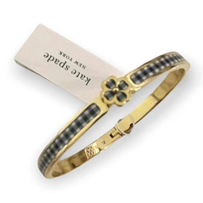 Brazalete Brazalete Kate Spade New York Fino Bisagras Negro Cuadros Nuevo Foto 1 de 4
