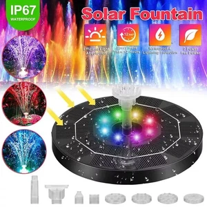 LED Solar Pumpe mit Akku Teich Brunnen Springbrunnen Fontäne Garten Wasserspiel - Bild 1 von 13