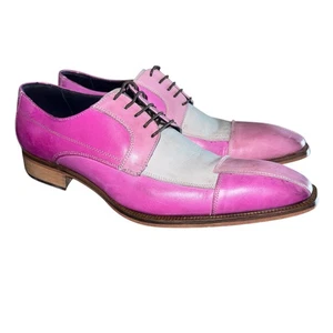 DUCA SARANNO MEN’S SHOES CALF-SKIN LEATHER OXFORDS SIZE 43.5 PINK *READ* - Picture 1 of 13