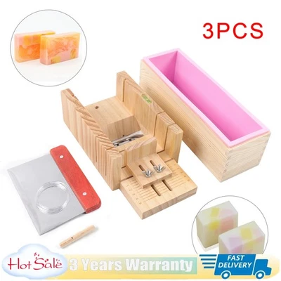 3PCS Soap Making Tool Kit - Adjustable Wooden Cutter & Slicer Set - Image 1 of 4