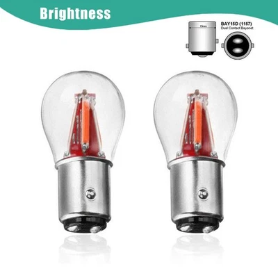 2X Auto BAY15D 1157 COB 4 LED P21/5W DC 12V-24V  Bremslicht Rückleuchte KFZ Rot - Bild 1 von 4