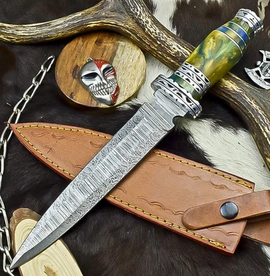 Premium Handmade Damascus Steel Dagger Knife – Outdoor Boot Knife /Sheath Z-1133 - Image 1 of 4