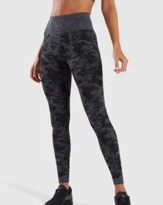 Gymshark Adapt Leggings Senza Cuciture 25” Mimetico Mimetico Grigio Nero Donna Taglia M - Foto 1 di 15