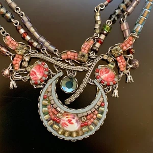 Vintage Ayalar Stab Perlenkette Kronleuchter Baumeln Glasperlen Handarbeit - Bild 1 von 11