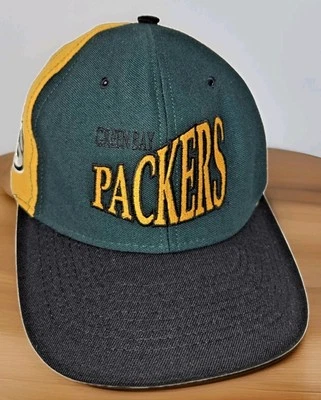 Vtg Cap Hat Green Bay Packers NFL Wool/Polyester Nutmeg Mills Snapback USA Made - Image 1 of 4