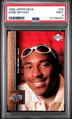 1996 Upper Deck #58 Kobe Bryant novato PSA 9 - Imagem 1 de 2