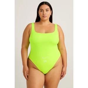 Body SKIMS Fits Everybody 2X Verde Iluminador Cuello Cuadrado Nuevo con Etiquetas (talla 20-22) - Imagen 1 de 6
