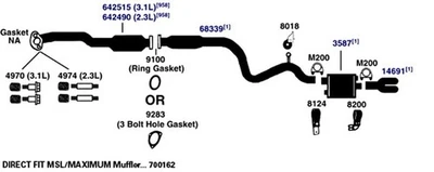 Junta de brida de tubo de escape para Honda Pilot 2013-2015 Foto 1 de 4