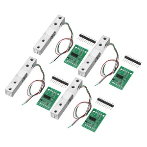 Juego de 4 sensores digitales de celda de carga 1KG + HX711 módulo sensor de pesaje A/D 20x33 mm - Imagen 1 de 7