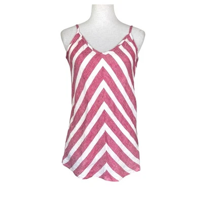 Flax S Underflax Red White Chevron Stripe Linen Camisole Tank  - Image 1 of 4