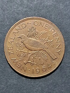 New Zealand 1 Penny Coin | Queen Elizabeth II | Tui Bird | (LL295) - Picture 1 of 2