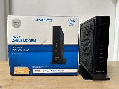Linksys CM3024 24 X 8 Cable Modem Docsis 3.0 Intel With Adapter Used - Image 1 of 4
