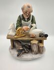 Lefton 6888 Old Man Woodworker Figurine - Bisque Porcelain