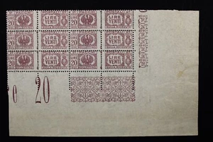 Italy SC# Q60 Mint Never Hinged Bottom Corner Block of 6 / CV $600 (NH) - X400 - Picture 1 of 2