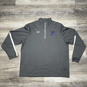 Under Armour Sweater Men's 2XL Pullover Half Zip Solid Gray 100% Polyesters Logo - Picture 1 of 8