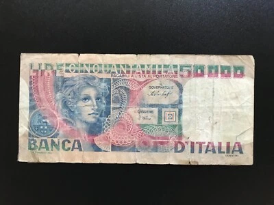 Italy 50000 Lire Banknote 1978 old Circulated Paper Money Bank Bill P-107 - Image 1 of 4