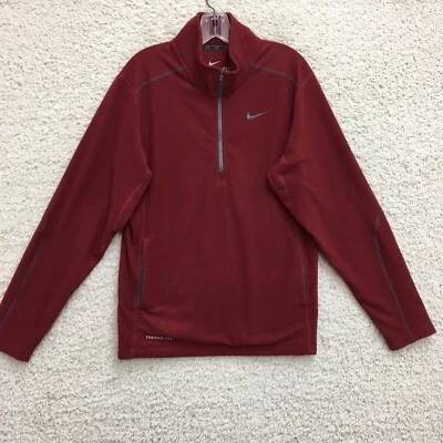 Nike Sweater Small Adult Red Therma Fit Hoodie Pullover 1/2 Zip Fleece Mens S - Image 1 of 4
