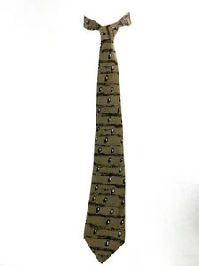 Stafford Men's Silk Tie Brown With Black and White Rectangles - Picture 1 of 4