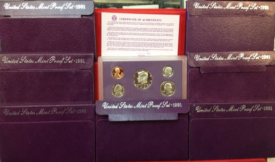 8 Set LOT of 1991-S U.S. Proof Sets ORIGINAL - Image 1 of 1
