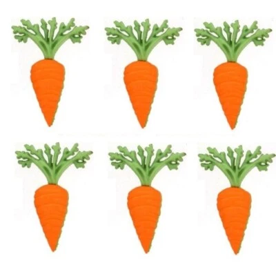 Carrots - Shelly's Buttons - Fruit & Food Flat Back Embellishments - Craft Scrap - Image 1 of 2