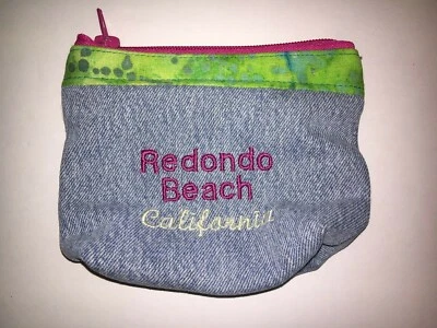 刺绣化妆化妆包袋“Redondo Beach”加州全新带缺陷 — 第 1/4 张图片
