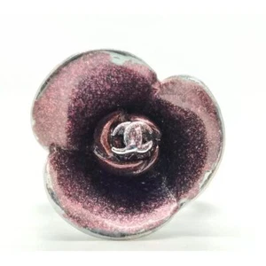 Chanel Ceramic Purple and Sterling Silver Ring Size 6.25 - Picture 1 of 8