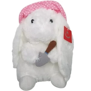 Osterhase rosa Hut 10 Zoll Aurora weiß Plüsch Mädchen Gartenarbeit flauschig Geburtstag neu - Bild 1 von 7