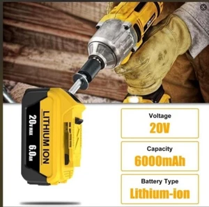 1~20PACK 20V 5/6Ah Replacement For DeWalt DCB206 20Volt Lithium ion Battery - Picture 1 of 22