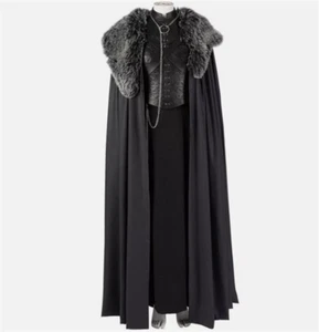 Game of Thrones 8 Sansa Stark Suit Cosplay Costume Set Dress Cloak Outfits New - Picture 1 of 17