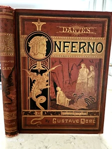 Dante's INFERNO illustrations by Gustave Dore antique hardcover CARY-COLLIER NY - Picture 1 of 24