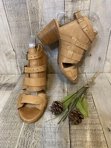 Sandali SOREL Nadia Buckle II marroni con cinturino punta aperta impilati tacco a blocco US 7 - Foto 1 di 20