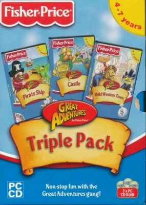 Fisher Price Great Adventure Triple Pack Castle Pirate Wild Western - PC CD-ROM - Image 1 of 2