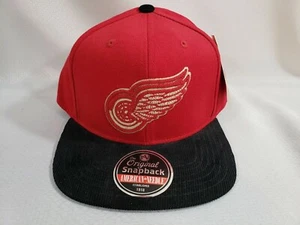 NHL Detroit Redwings Red/Black Snapback Corduroy Hat American Needle Licensed  - Picture 1 of 7