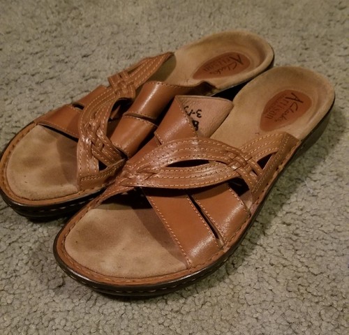 Sandali Clarks Artisan donna taglia 7N slip on pelle marrone casual comodi