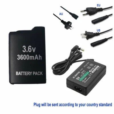 Battery for Sony PSP 1000 1001 1002 1003 Fat +AC WALL Adapter Power Supply - image 1 of 4