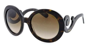 PRADA SPR27N 2AU-6S1 55mm Brown Havana Baroque Sunglasses Italy - Picture 1 of 9