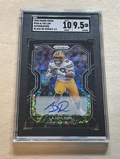 AJ Dillon 2020 Prizm Black Finite Disco Rookie Auto 1/1  9.5/10 Packers RB