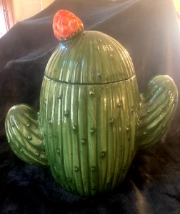 Saguaro Cactus Cookie Jar w/Flower Bud....NICE SIZE! - Picture 1 of 5