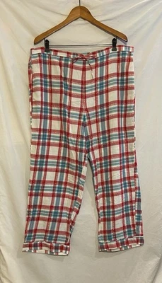 Pantalones de pijama Talbots para mujer XL rojo azul marfil dorado a cuadros Foto 1 de 4