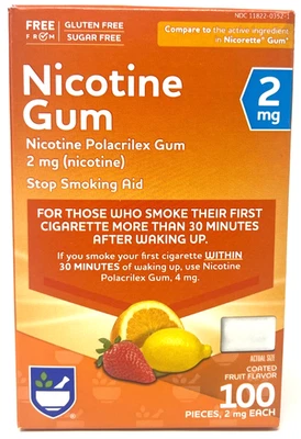 Rite Aid Nicotina Goma Sellada Recubierta Fruta 2mg 100 Piezas Selladas Exp: 7/2026 Foto 1 de 3