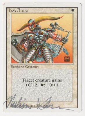 Silver Signed Holy Armor LP Revised Edition Artist Melissa A. Benson 1994 MTG! - Image 1 of 2