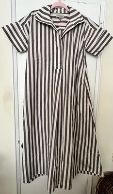 Maxi VESTIDO de algodón Banana Republic 'S POPELIN ROLL para mujer talla XS/S❤️ rayas grises  Foto 1 de 3