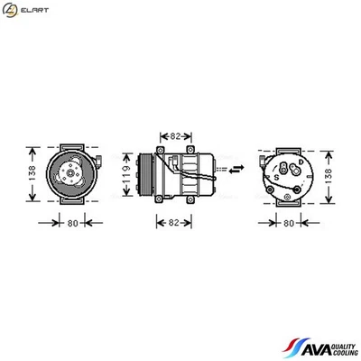COMPRESSOR AIR CONDITIONING VOAK054 FOR VOLVO S80 S60 XC70/CROSS/COUNTRY/SUV - Image 1 of 4