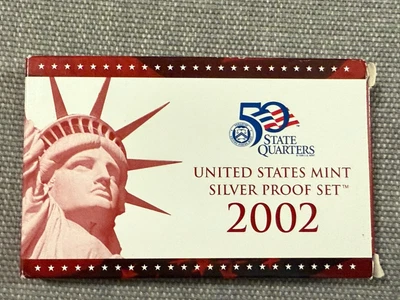 2002 United States Silver Proof Set Mint Original Government Packaging OGP COA - Image 1 of 4