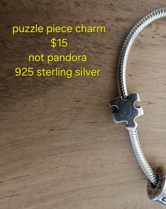 Chamilia Charm - Puzzle Piece Sterling Silver 925 Fits Most Charm Bracelets - Picture 1 of 2