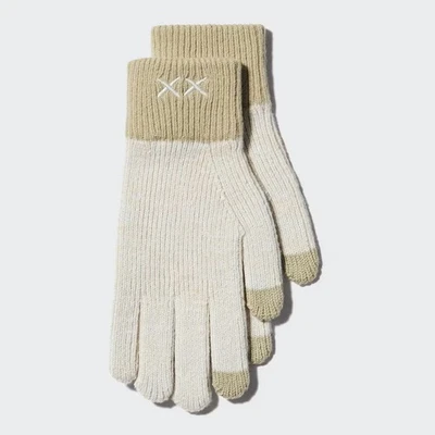UNIQLO & KAWS INVIERNO Guantes Tejidos Heattech Unisex M-XL 3 colores Bordados JAPÓN Foto 1 de 4
